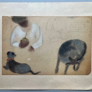 Obra "Los Compañeros" de José Cuneo - Pastel sobre Papel - imagen 2