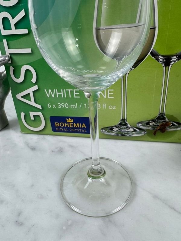 6 Copas de Vino Blanco en Cristal Bohemia - imagen 6