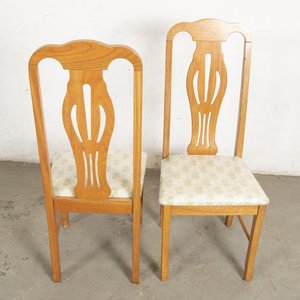 Seis Sillas de Madera con Respaldo Alto y Asiento Tapizado - imagen 3