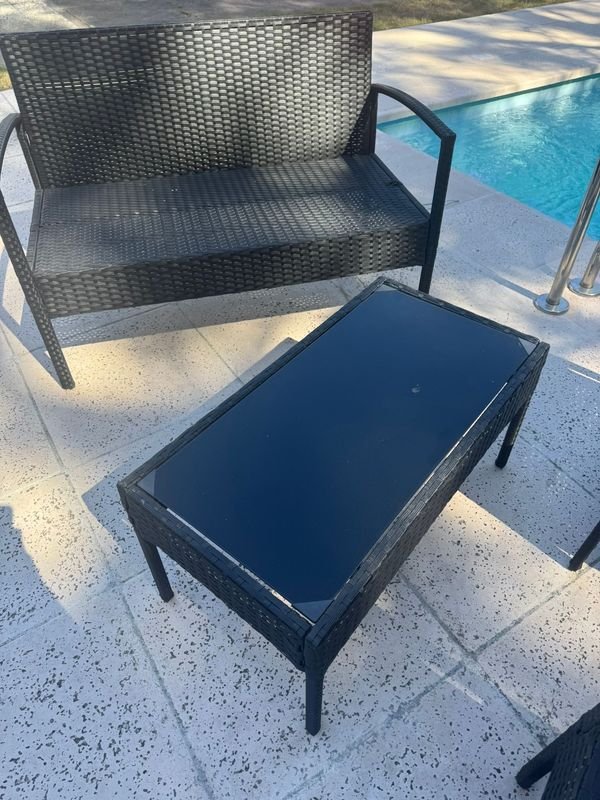 Juego de muebles de exterior de ratán plástico - imagen 8