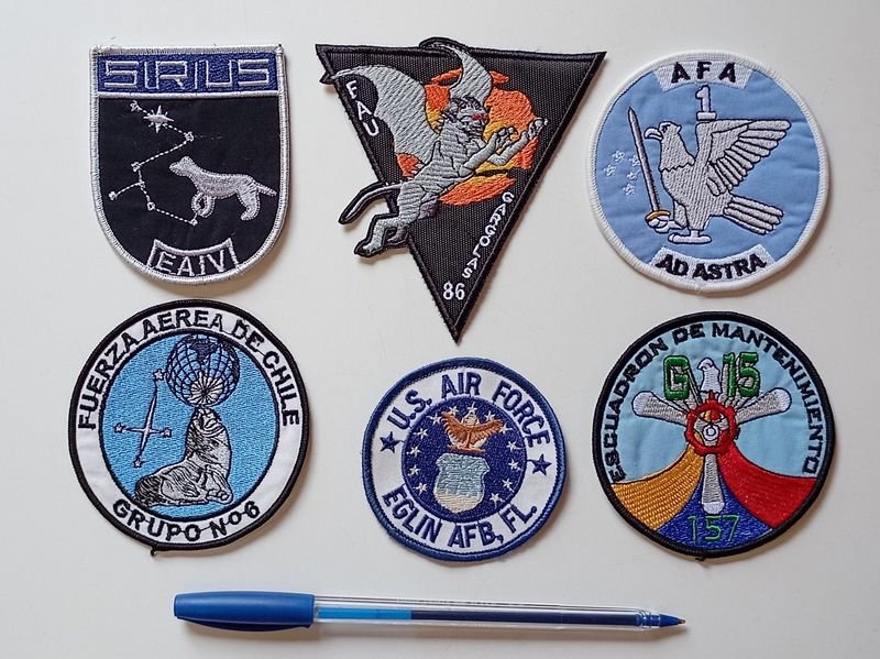 Lote de 6 Parches de Aviación Militar de Distintos Países