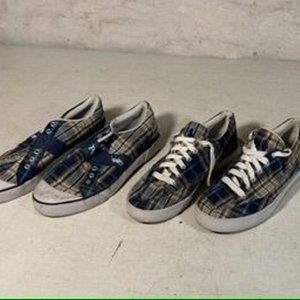 Dos Pares de Championes Polo Ralph Lauren a Cuadros Talle 10 - imagen 1