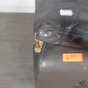 Sillón de 3 cuerpos de cuero marrón oscuro - imagen 7