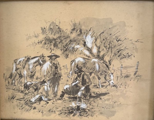 Cuadros de gauchos en estilo de bocetos - imagen 3