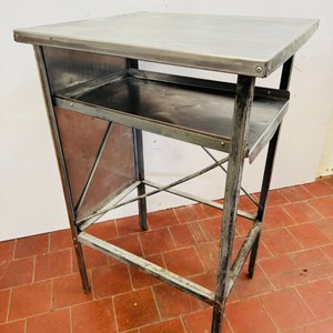 Mesa Auxiliar de Trabajo Estructura Hierro y Acero Inoxidable 60x55x94cm - imagen 3
