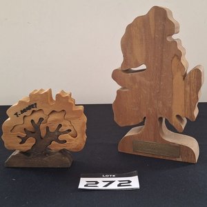 Lote de 2 Jarras de Aluminio de Corinthians y Santos, Set de Cubiertos de Ensalada y 2 Árboles Decorativos de Madera - imagen 5