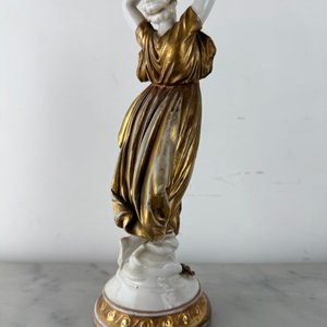 Figura Clásica Capodimonte Original Siglo XIX con Detalles Dorados - imagen 5