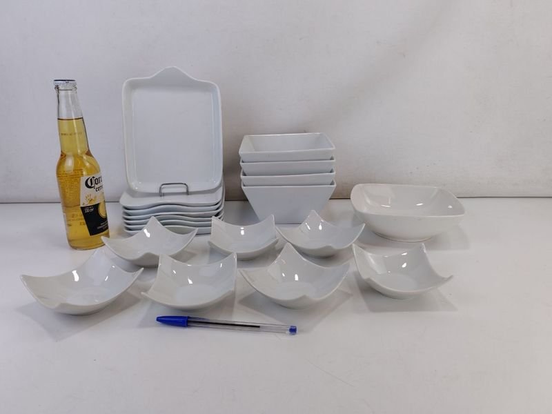 Bandejas y bowls de porcelana blanca para picadas - imagen 3