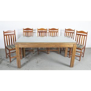 Lote anterior: Mesa de Comedor de Madera con 6 Sillas Tapizadas y Vidrio Biselado