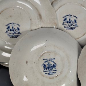 Lote de 5 Platos de Loza Inglesa "Teddington Locks" - Palissy Pottery - imagen 8