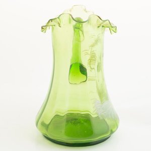 Jarra de Cristal Veneciano Verde con Esmalte y Figura - imagen 3