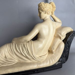 Escultura de Paulina Bonaparte en Pasta de Alabastro, Reproducción de Canova - imagen 6