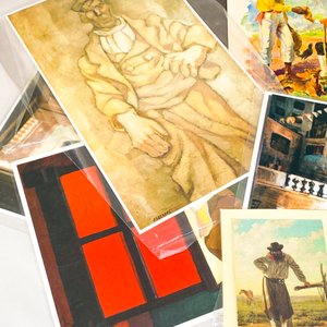 Lote de Láminas Artísticas Variadas: Paisajes, Figuras y Escenas - imagen 5