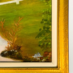 Cuadro al óleo "Paisaje Campestre" firmado "Alis" - imagen 3