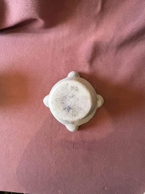 Antiguo Mortero de Marmol con Mano de Madera - Pieza Única y Artística - imagen 7