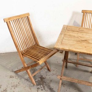 Juego de Jardín Plegable de Madera: Mesa y Dos Sillas - imagen 2