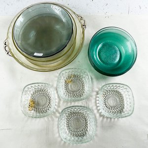 Conjunto de 11 Piezas de Vidrio: Fuente Circular, Platos de Postre y Compoteras - imagen 2