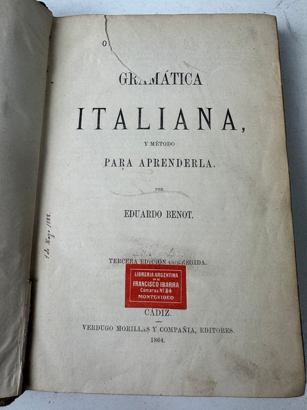 Libro de Gramática Italiana del Siglo XIX - imagen 3