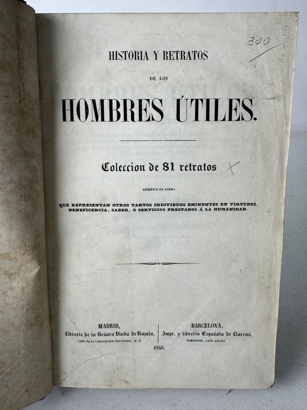 Libro histórico con retratos de los Hombres Utiles - imagen 3