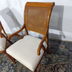 Par de Butacas de Ratán con Respaldo Esterillado y Asiento Tapizado - imagen 3