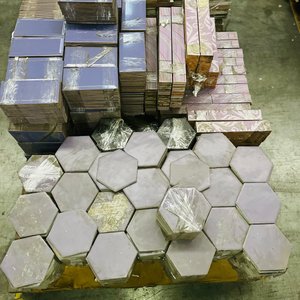 Guardas Decorativas Lilas y Violetas Hexagonales y Rectangulares - imagen 1