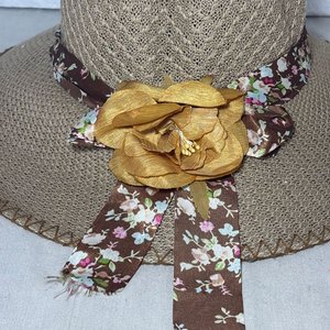 Lote de 3 Sombreros de Paja con Cintas y Flores Decorativas - imagen 6