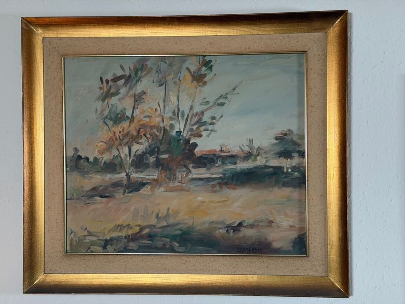 Óleo de Dante Cola: Paisaje Enmarcado