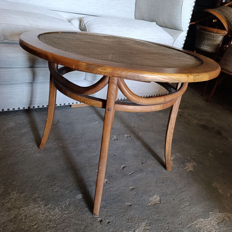 Mesa Estilo Thonet con centro en esterilla natural - imagen 2