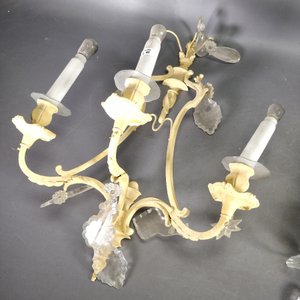 Par de Apliques de Bronce Estilo Versalles con Cristales - imagen 4