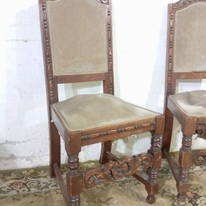 Par de Sillas Estilo Tudor Lustre Oscuro - imagen 3