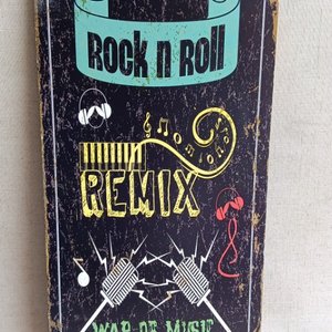 Cuadro Vintage "Rock n Roll Remix War of Music" Madera - imagen 3
