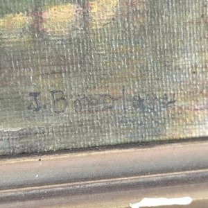 Pequeño Óleo Paisaje Fluvial Firmado "Amigo Vergel" y "J.B.B. 1904" con Marco - imagen 6