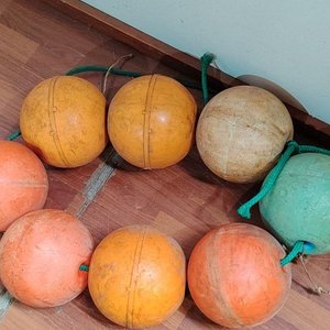 Juego de 8 Boyas de Pesca Esféricas 'Made in Denmark' - Naranja, Marrón y Turquesa - imagen 2