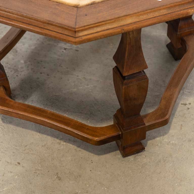 Mesa de sala octogonal de madera con tapa de mármol - imagen 3