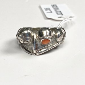Anillo de Plata con Rana y Ojos de Coral - Medida 16 mm - imagen 2