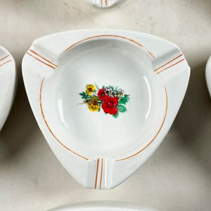 Diez Ceniceros Triangulares de Cerámica con Flores - imagen 4