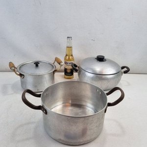 Conjunto de 3 Ollas de Aluminio Alfrisa con Tapa - imagen 2