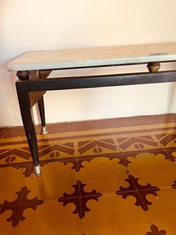 MESA RATONA MADERA Y TAPA MARMOL CARRARA - imagen 5