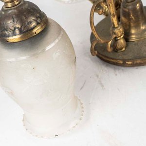 Colgante de Bronce con 5 Luces y Pantallas Opalinas - imagen 2