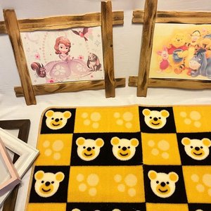 Lote Decoración Infantil: Marcos Rústicos y Alfombra Ositos - imagen 3