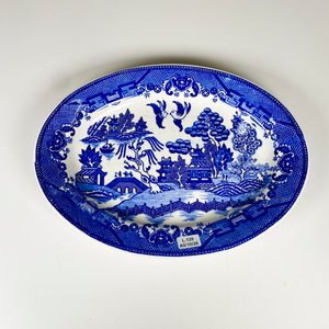Bandeja de loza oval decoración willow, 33 x 25 cm - imagen 2