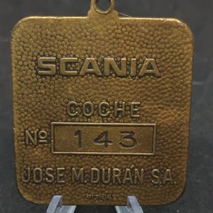 Antigua Medalla Llavero CUTCSA Scania Coche 143 Bronce José M. Durán - imagen 3