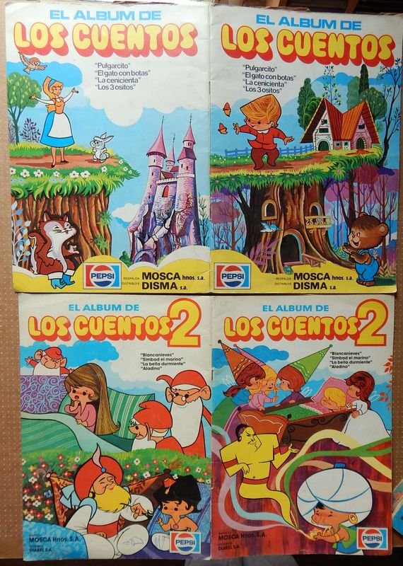Dos Álbumes de Figuritas "El Álbum de los Cuentos" y "El Álbum de los Cuentos 2" Mosca Hnos.