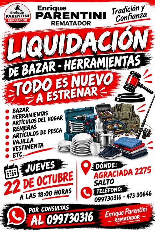 Liquidación de Bazar y Herramientas Nuevas