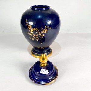 Potiche Azul Cobalto con Tapa y Escena Galante, 34 cm - imagen 4