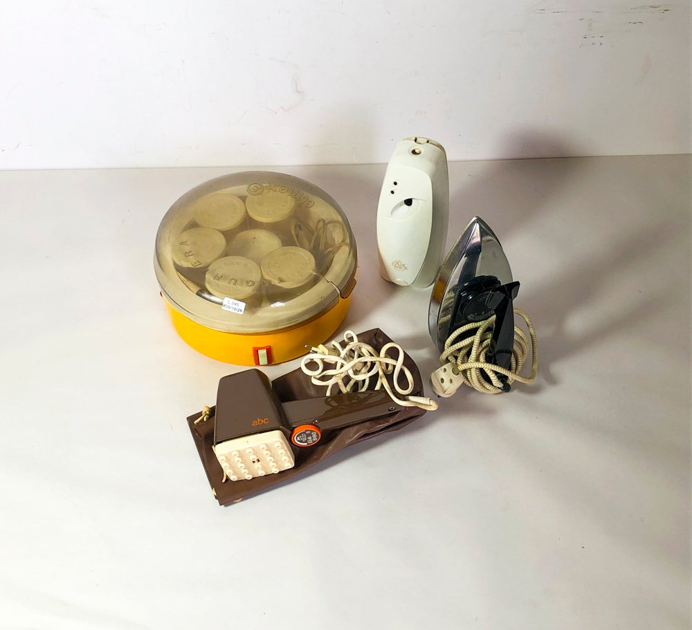 Lote de 4 Piezas: Plancha Eléctrica, Masajeador, Yogurtera y Aromatizador