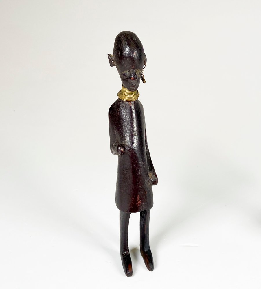 Cuatro piezas artesanales africanas y tapiz - imagen 3