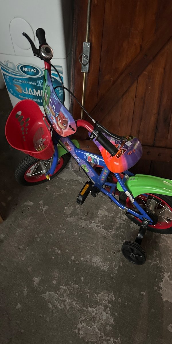 Bicicleta Infantil con Ruedines y Canasto