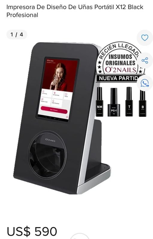 Impresora de Uñas 3D Portátil O2NAILS X12 Nueva en Caja