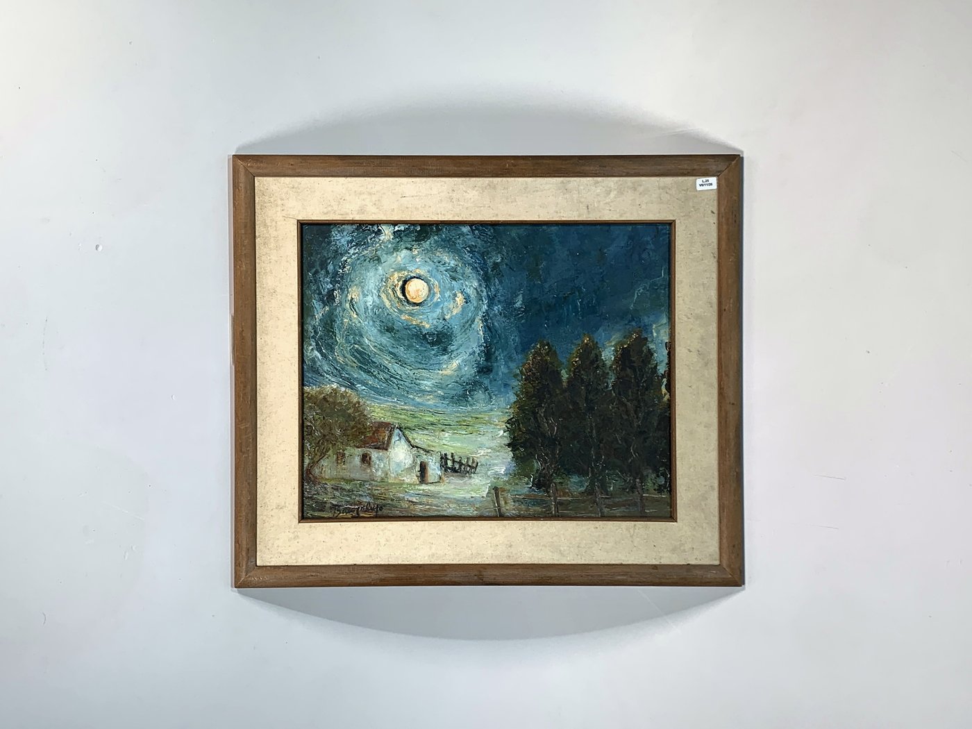 Cuadro al óleo "Paisaje Nocturno" firmado Olga Bacigalupo